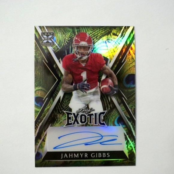 2023 Leaf Exotic Jahmyr Gibbs Rookie Auto #8/10 Alabama | Lions NM/MT - Picture 2 of 3